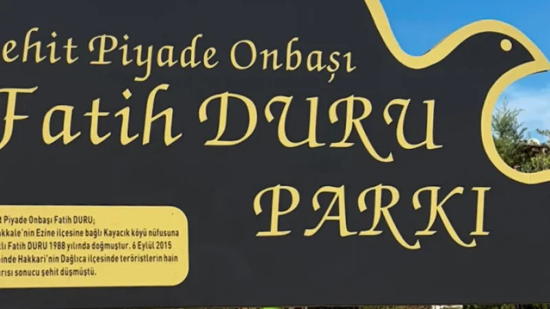 Çanakkale'de Şehitlerin Adını Taşıyan Parkların Tabelaları Yenilendi