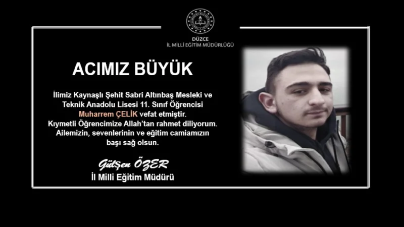 Düzce'de Eğitim Camiasını Yasa Boğan Vefat