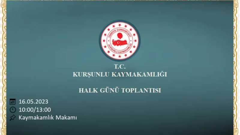 Kurşunlu'da Halk Günü Toplantısı Düzenlenecek