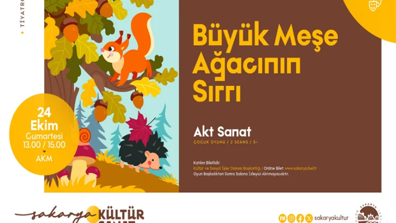 Sakarya AKM'de Hafta Sonu Çocuk Tiyatrosu ve Şifa Söyleşisi Sahnelenecek