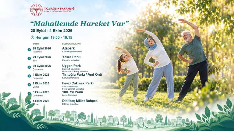 Uşak'ta Sağlıklı Yaşam İçin 'Mahallemde Hareket Var' Etkinlikleri Başlıyor
