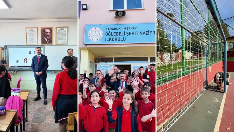Karabük'te Öğrencilerin Talebi Üzerine Okullara Kale Fileleri Takıldı