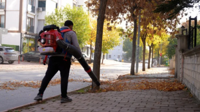 Elazığ'da Sonbahar Seferberliği: Yapraklar Vakumlu Araçlarla Temizleniyor