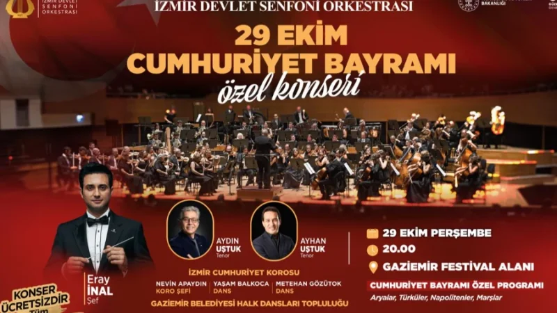 Gaziemir'de Cumhuriyet Bayramı 103. Yıl Coşkusu Senfoni Konseriyle Kutlanacak