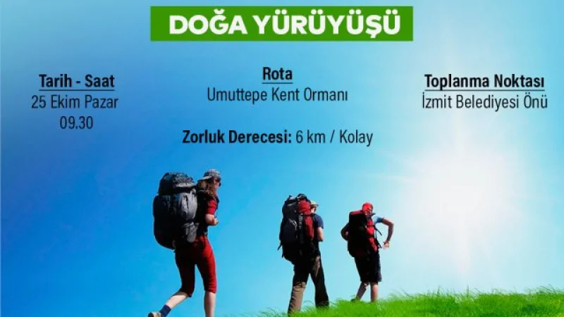 İzmit'te Doğa Yürüyüşü Umuttepe Kent Ormanı'nda Gerçekleşecek