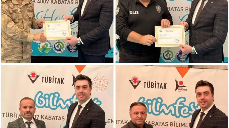 Kabataş'ta TÜBİTAK 4007 Bilim Şenliği'nin Başarılı İsimlerine Başarı Belgesi Verildi