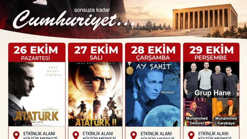 Şereflikoçhisar'da 29 Ekim Cumhuriyet Bayramı Coşkusu Konser ve Tiyatro Gibi Etkinliklerle Kutlanacak