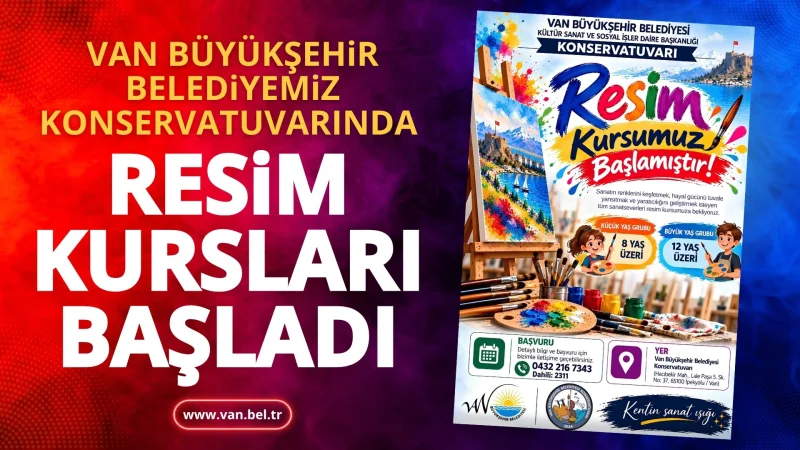 Van Büyükşehir Belediyesi Konservatuvarında Çocuklar İçin Resim Kursları Başladı