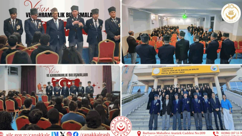 Çanakkale'de Gaziler ve Öğrenciler 'Vatan ve Kahramanlık' Buluşmasında Bir Araya Geldi