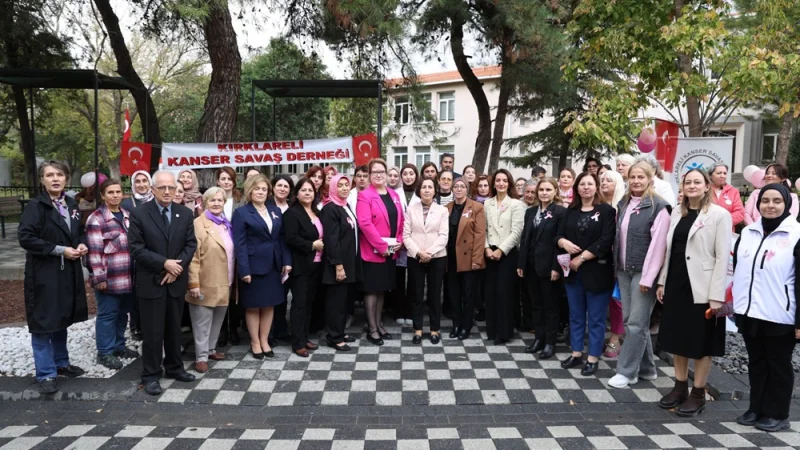 Kırklareli'de Meme Kanseri Farkındalığı İçin 'Pembe Kurdele' Etkinliği
