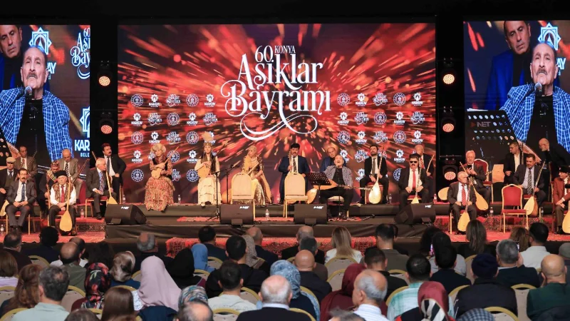 Karatay'da 60. Konya Âşıklar Bayramı'nda Saz ve Söz Coşkusu Yaşandı