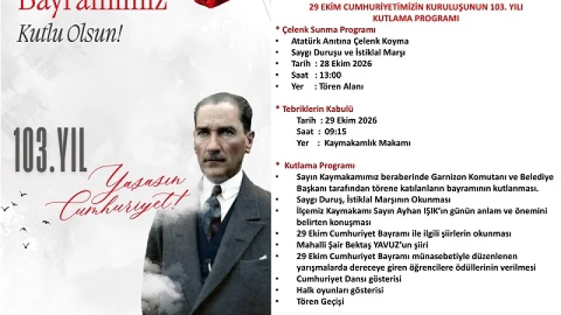 Lüleburgaz'da 29 Ekim Cumhuriyet Bayramı Kutlama Programında Yer Değişikliği