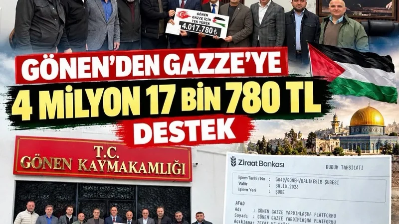 Balıkesir Gönen'den Gazze'ye 4 Milyon Lirayı Aşan Yardım Eli