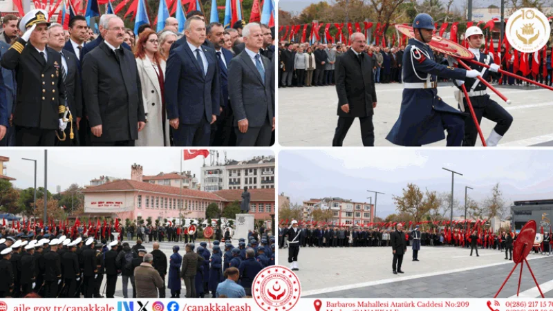 Çanakkale'de 29 Ekim Cumhuriyet Bayramı Coşkusu: Atatürk Anıtı'na Çelenk Sunuldu