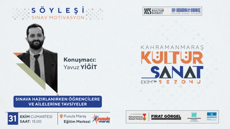 Kahramanmaraş’ta 31 Ekim’de Edebiyat ve Gençlik Buluşmaları Düzenlenecek